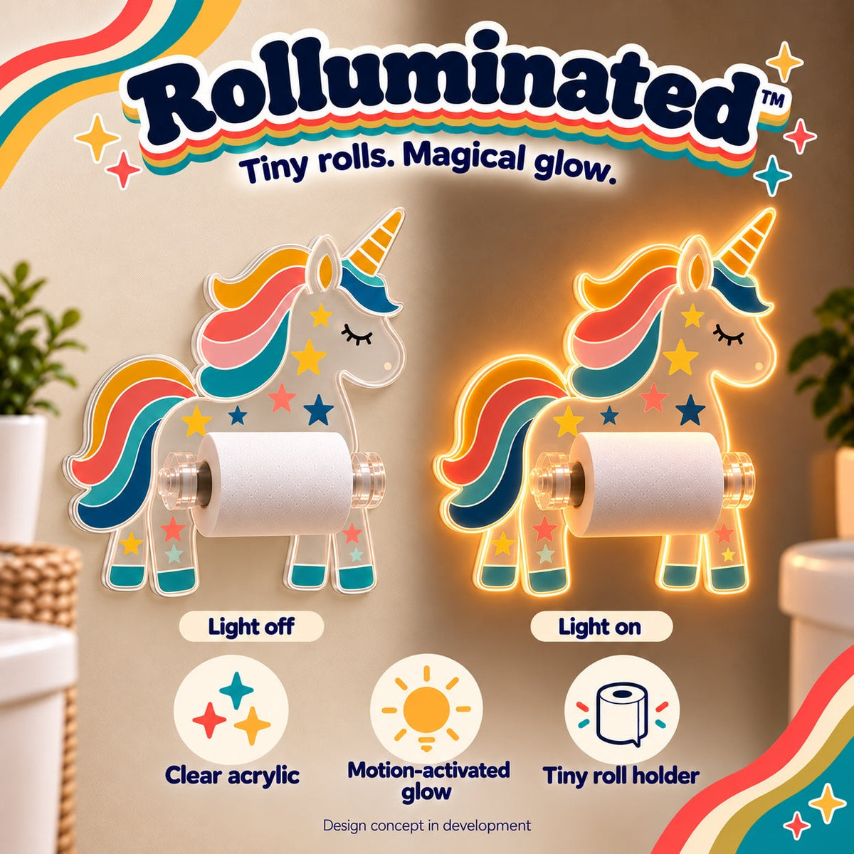 Rolluminated™ Unicorn: Tiny Rolls. Magical Glow.