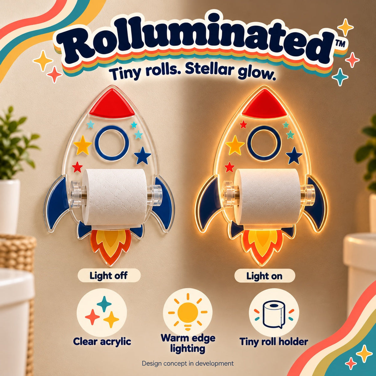 Rolluminated™ Rocket: Tiny Rolls. Stellar Glow.